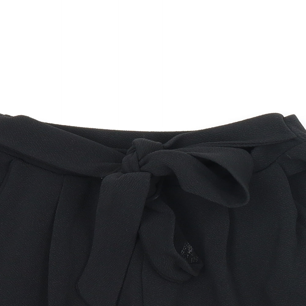 Boohoo Womens Black   Paperbag Shorts Size 10