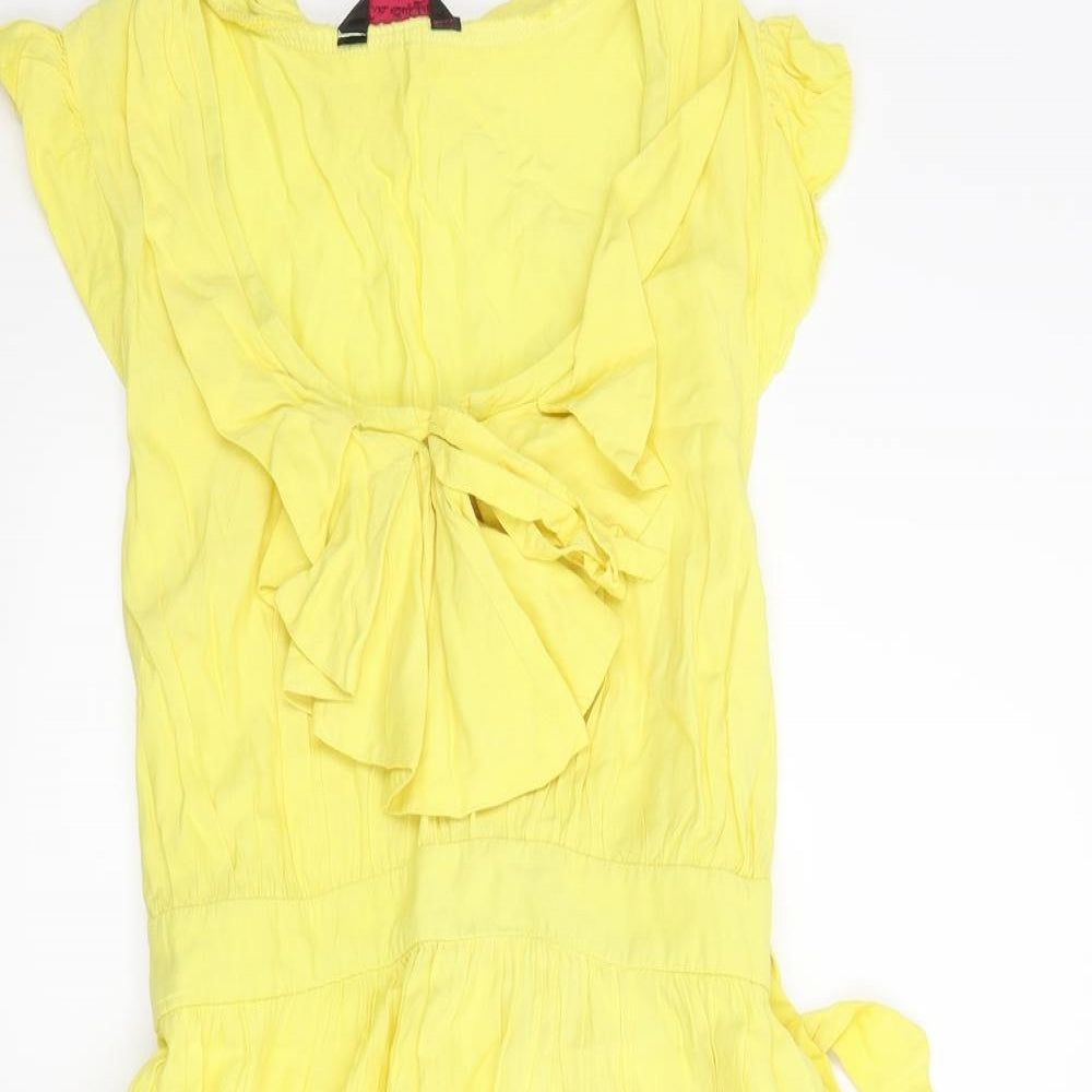 Miss Selfridge Womens Yellow   A-Line  Size 12