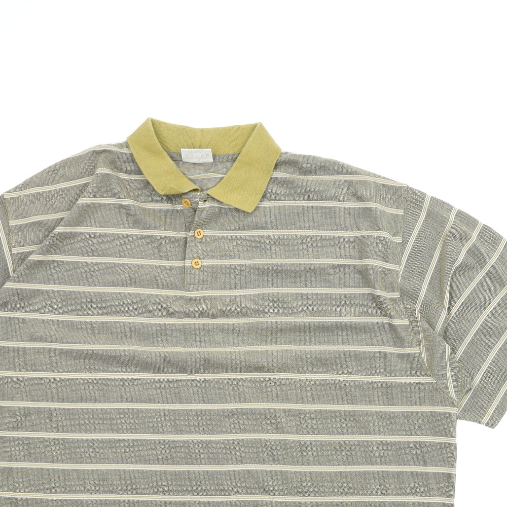 Chums Mens Green Striped   T-Shirt Size 2XL  - Polo