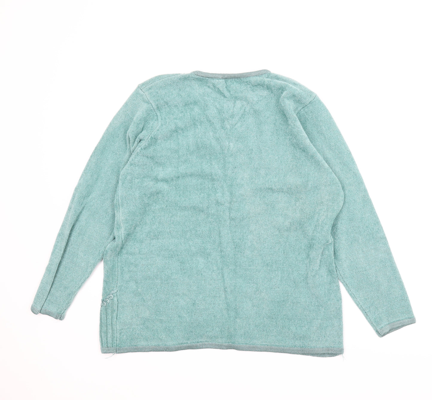 Paramount Knitwear Womens Green Floral  Cardigan Jumper Size XL