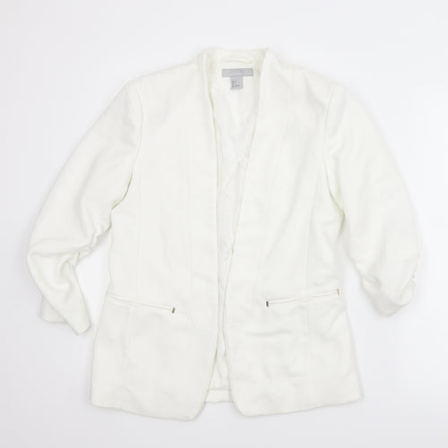 H&M Womens White   Jacket  Size 6  - Chanel jacket