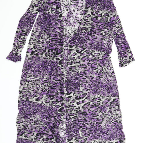 Preworn Womens Purple Floral  Kimono Blouse Size M