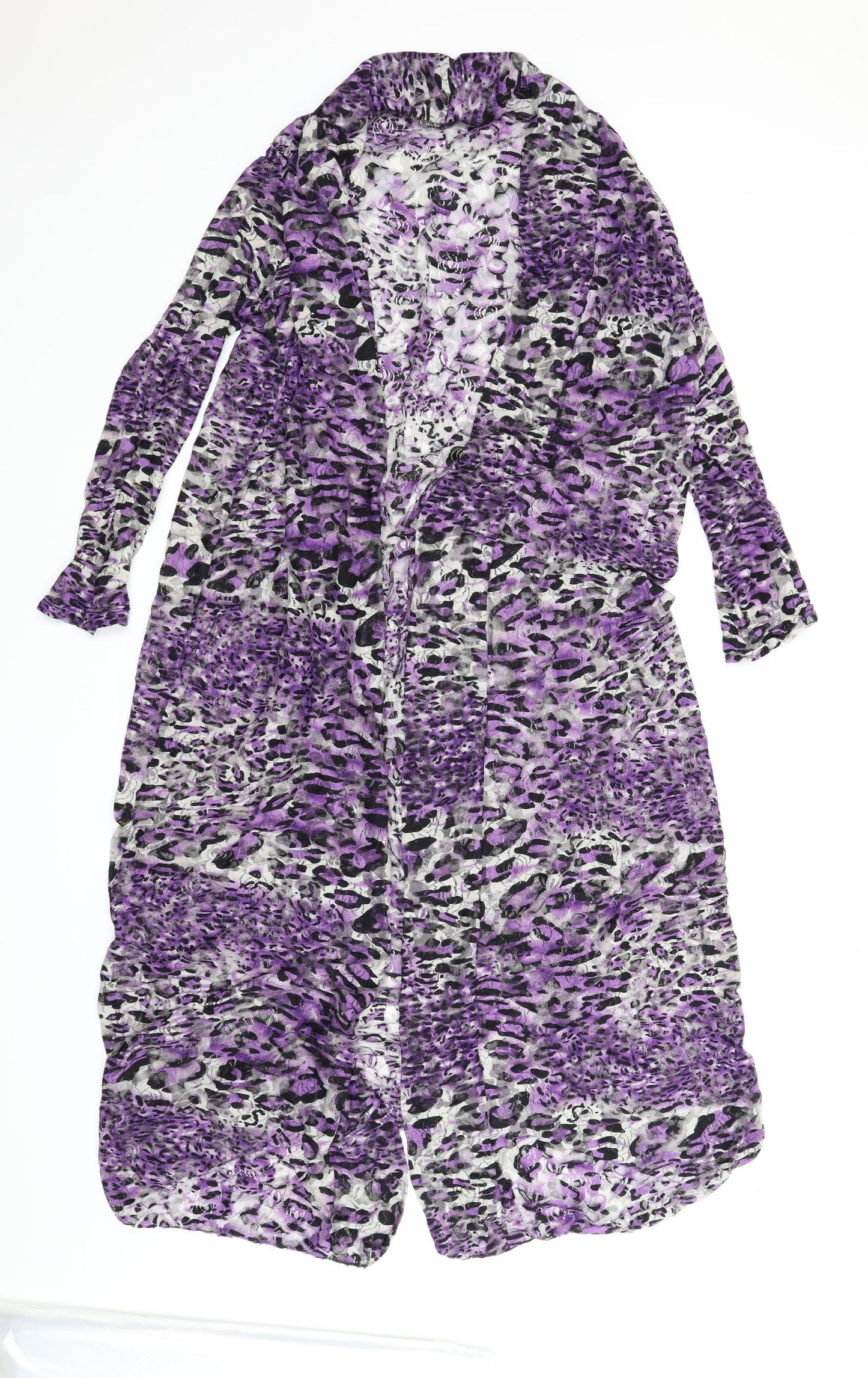 Preworn Womens Purple Floral  Kimono Blouse Size M