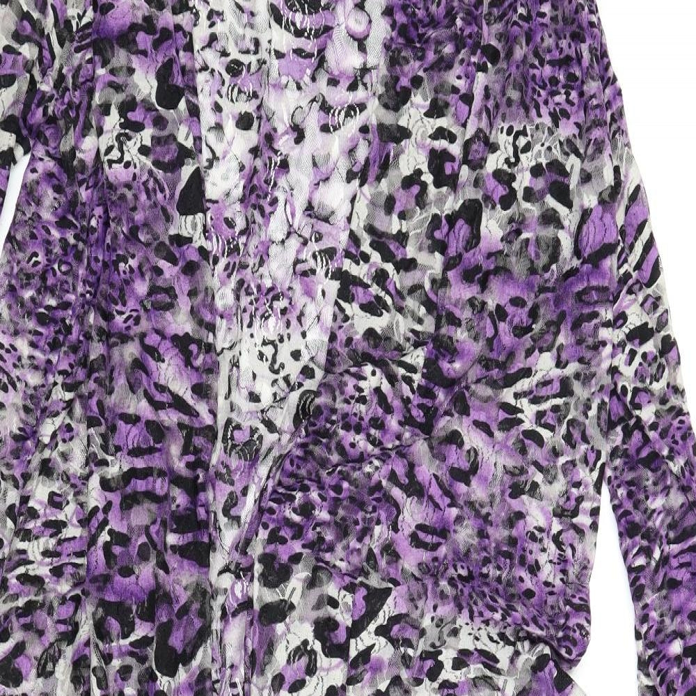 Preworn Womens Purple Floral  Kimono Blouse Size M