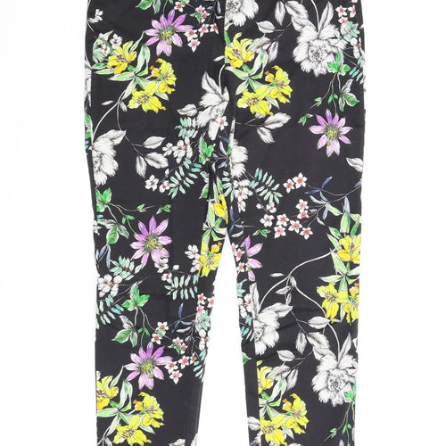 H&M Womens Multicoloured Floral  Pedal Pusher Trousers Size 8 L26 in