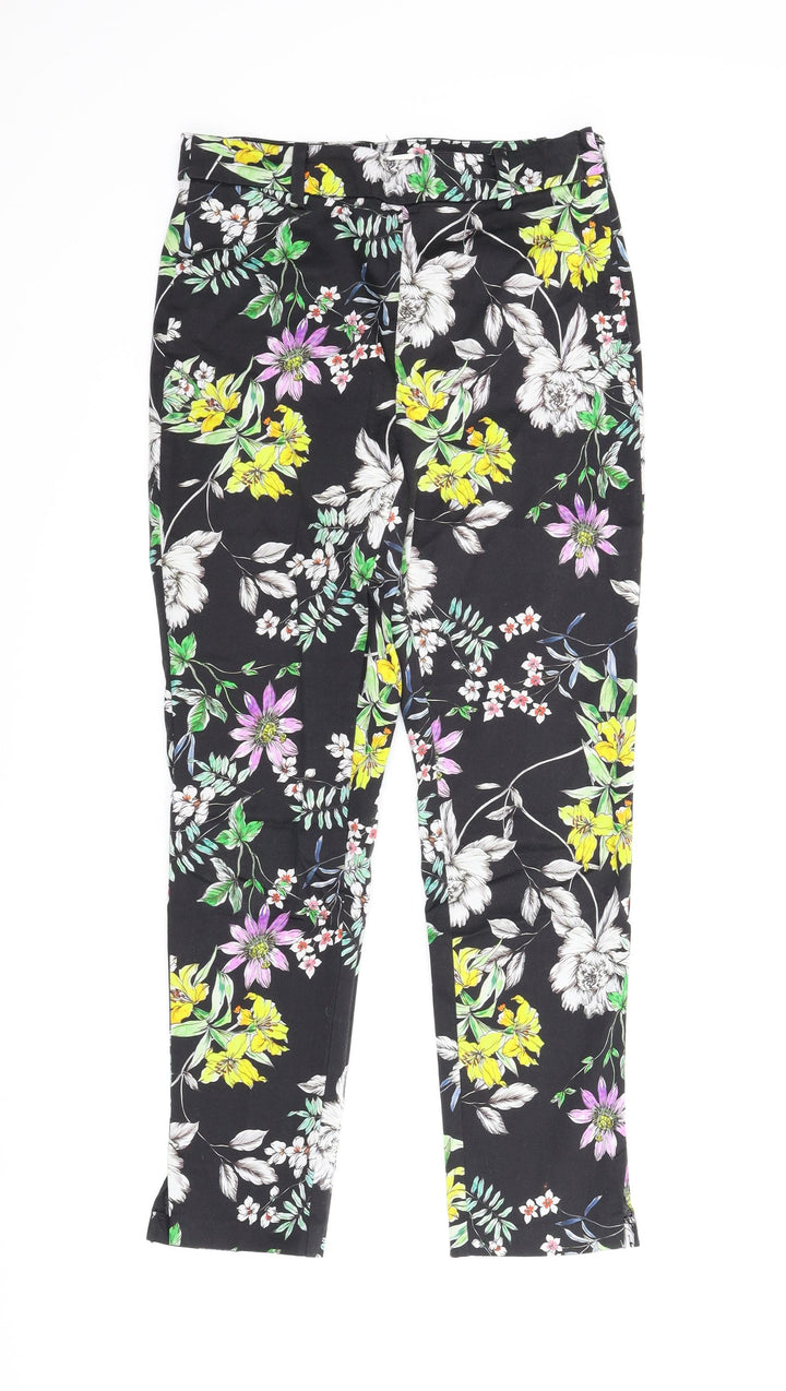 H&M Womens Multicoloured Floral Pedal Pusher Trousers Size 8 L26 in