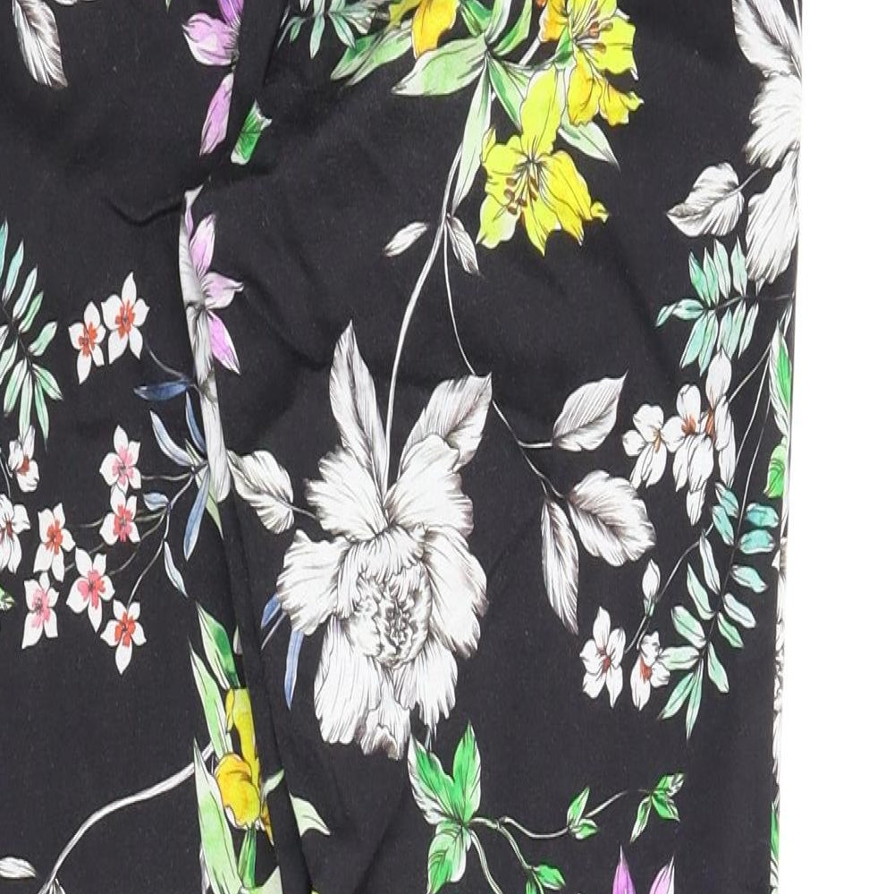 H&M Womens Multicoloured Floral  Pedal Pusher Trousers Size 8 L26 in