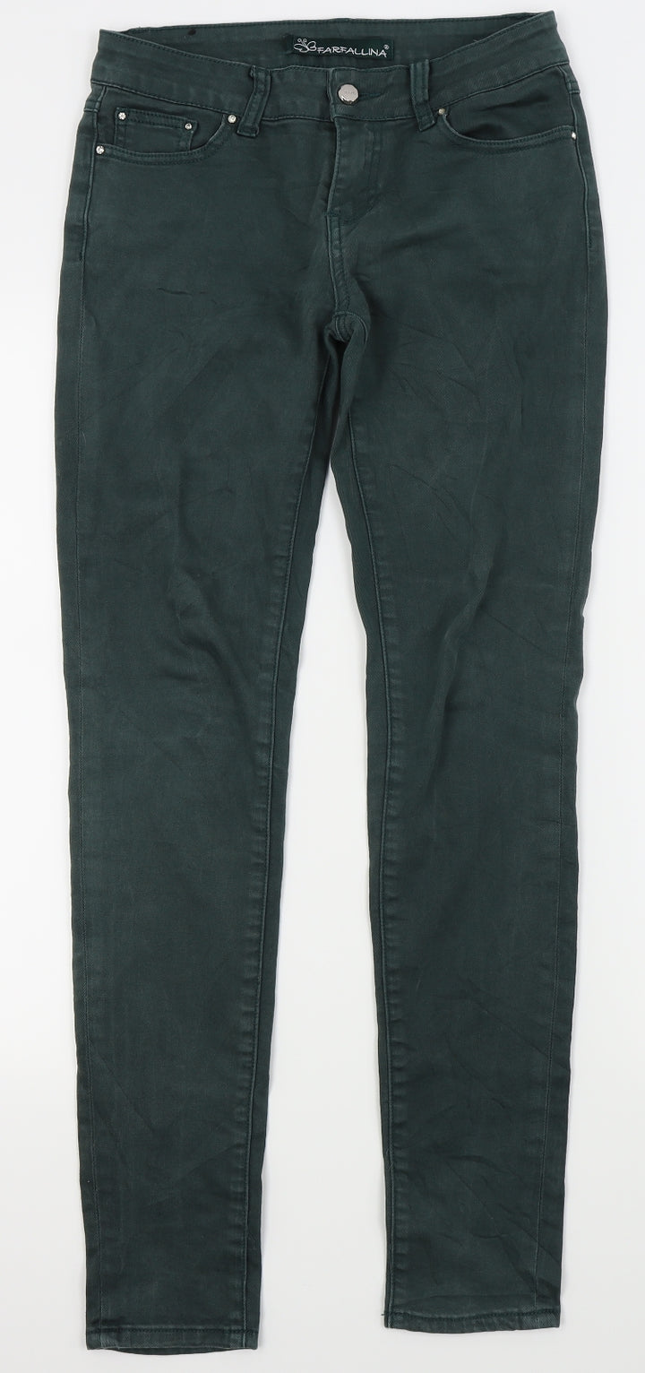 farfallina Womens Green   Skinny Jeans Size 14 L20 in