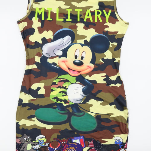 Preworn Womens Multicoloured Camouflage  Fit & Flare  Size 6