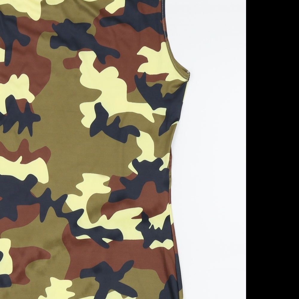 Preworn Womens Multicoloured Camouflage  Fit & Flare  Size 6