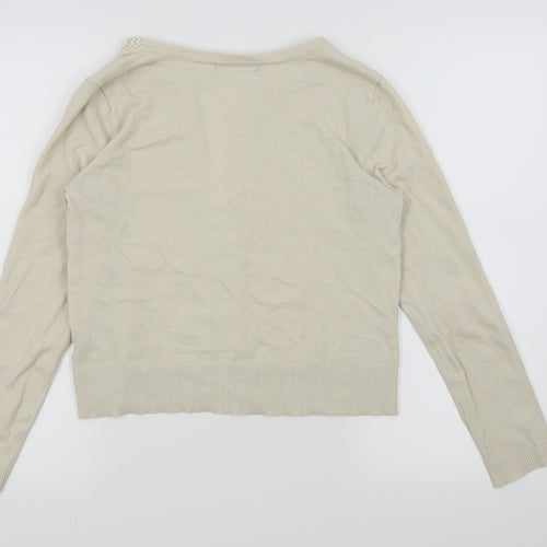 David Emanuel Womens Beige   Cardigan Jumper Size XS