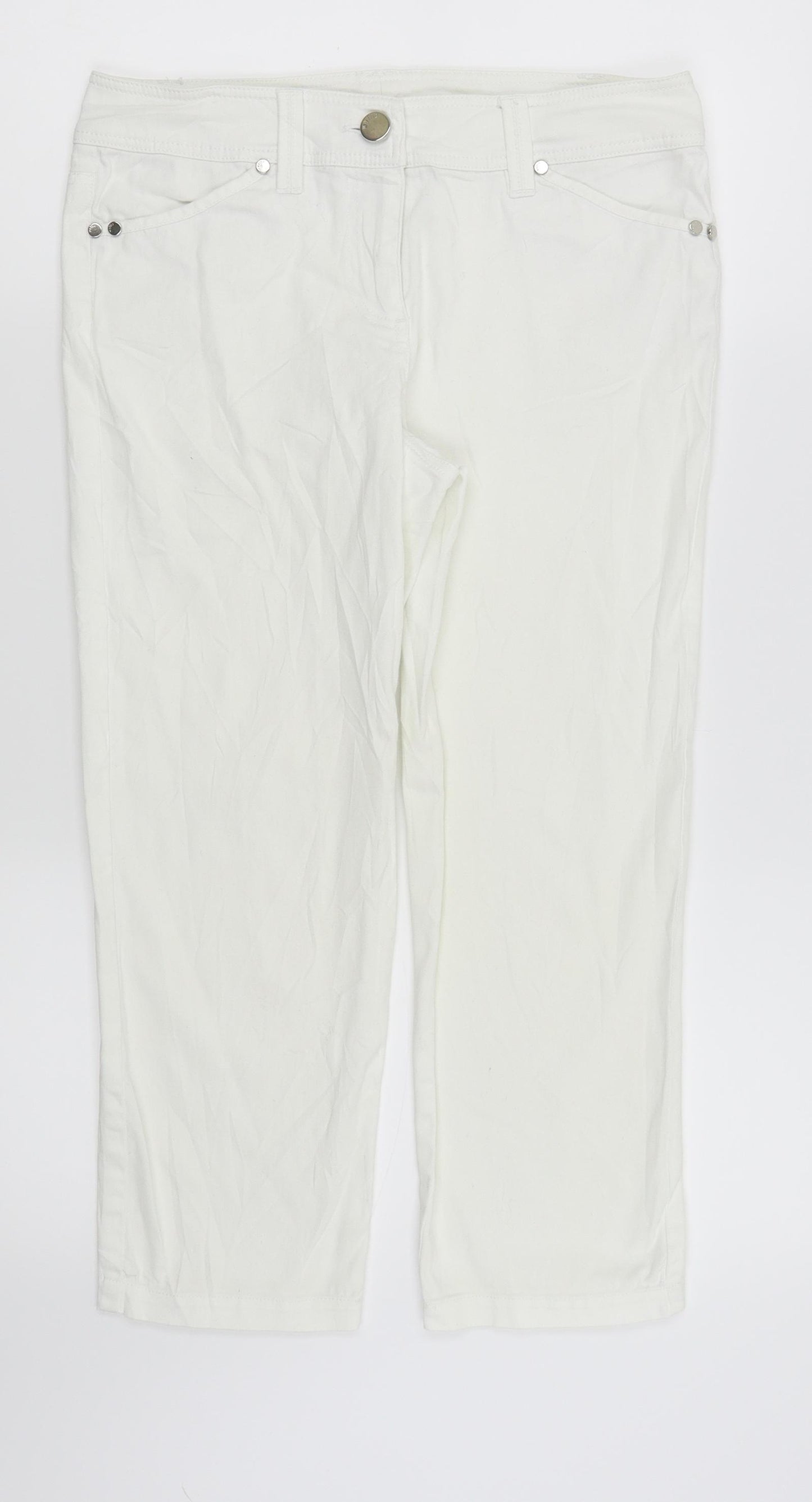 Wallis Womens White   Capri Jeans Size 10 L21 in