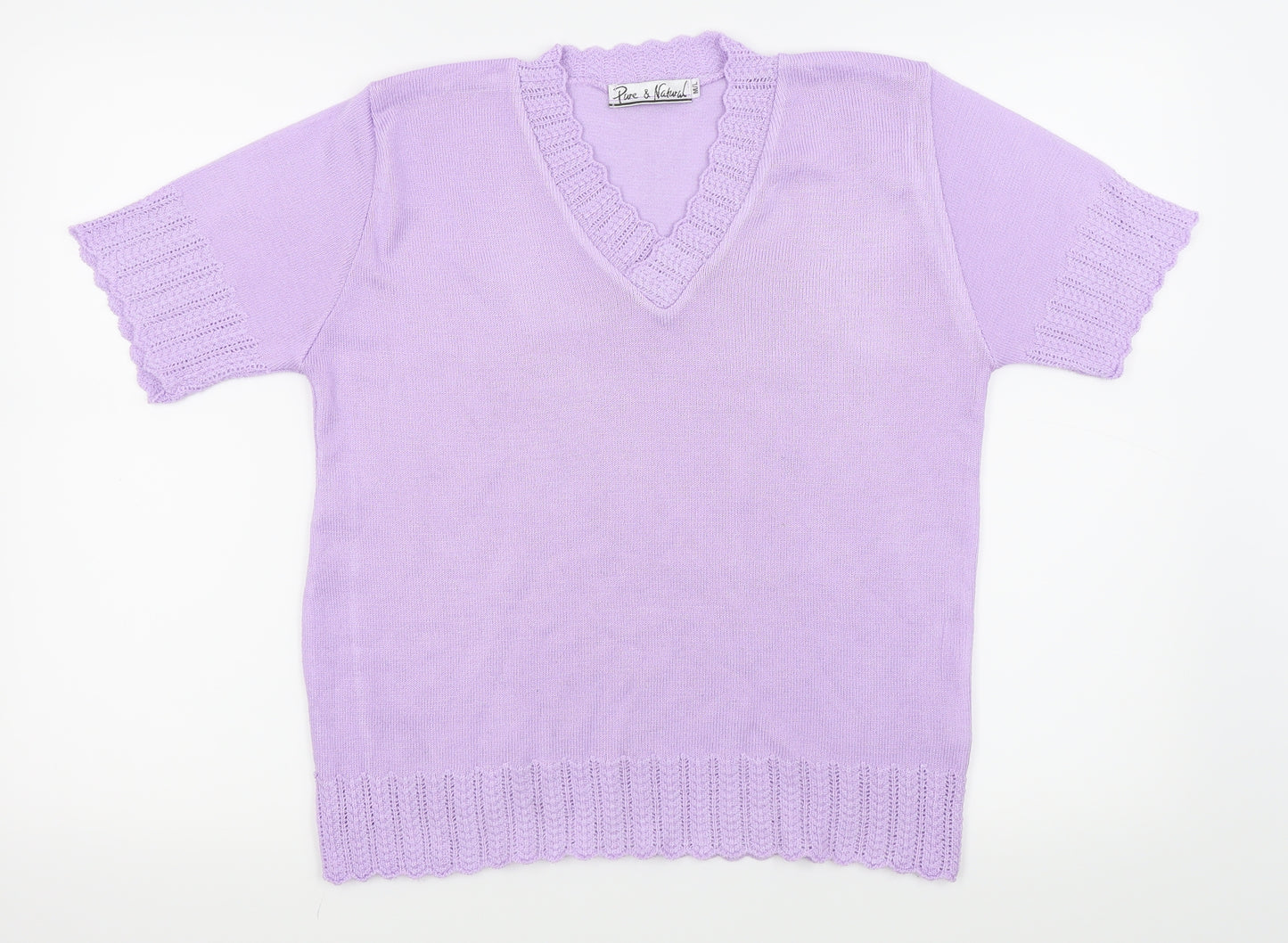 Pure & Natural Womens Purple   Basic T-Shirt Size S