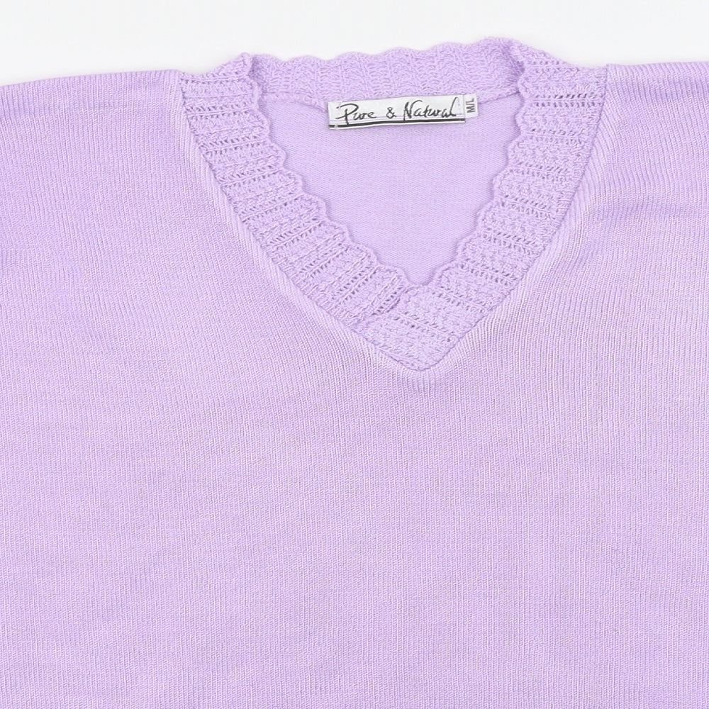 Pure & Natural Womens Purple   Basic T-Shirt Size S