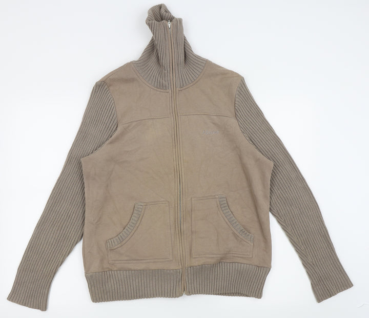 Maine Womens Beige   Full Zip Jumper Size 16