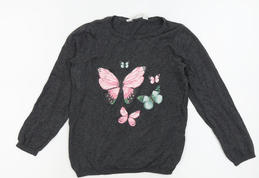 H&M Girls Green   Pullover Jumper Size 6-7 Years