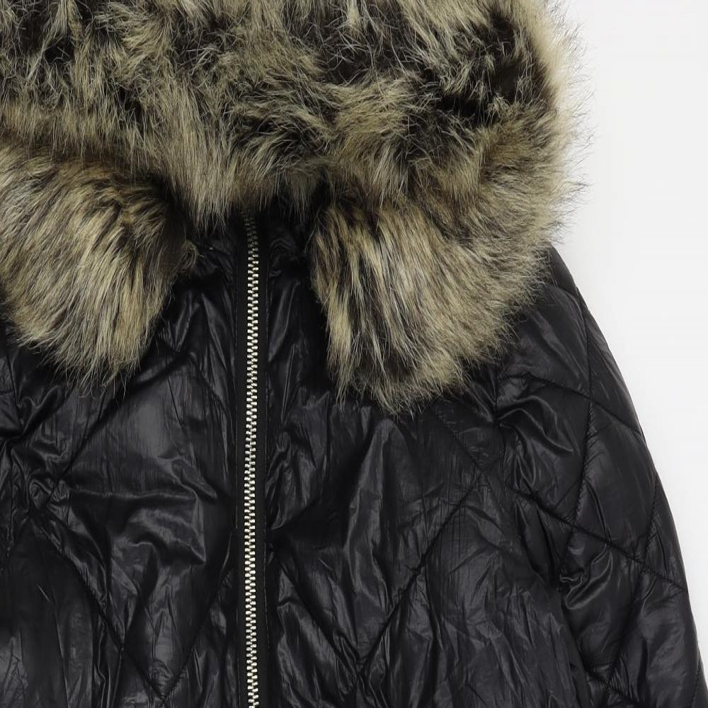 Missguided Womens Black   Parka Coat Size 10