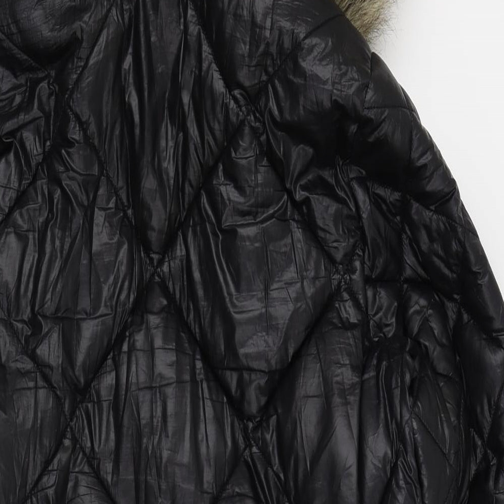 Missguided Womens Black   Parka Coat Size 10