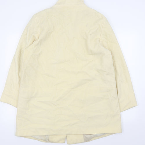 M&S Womens White   Overcoat Coat Size 14