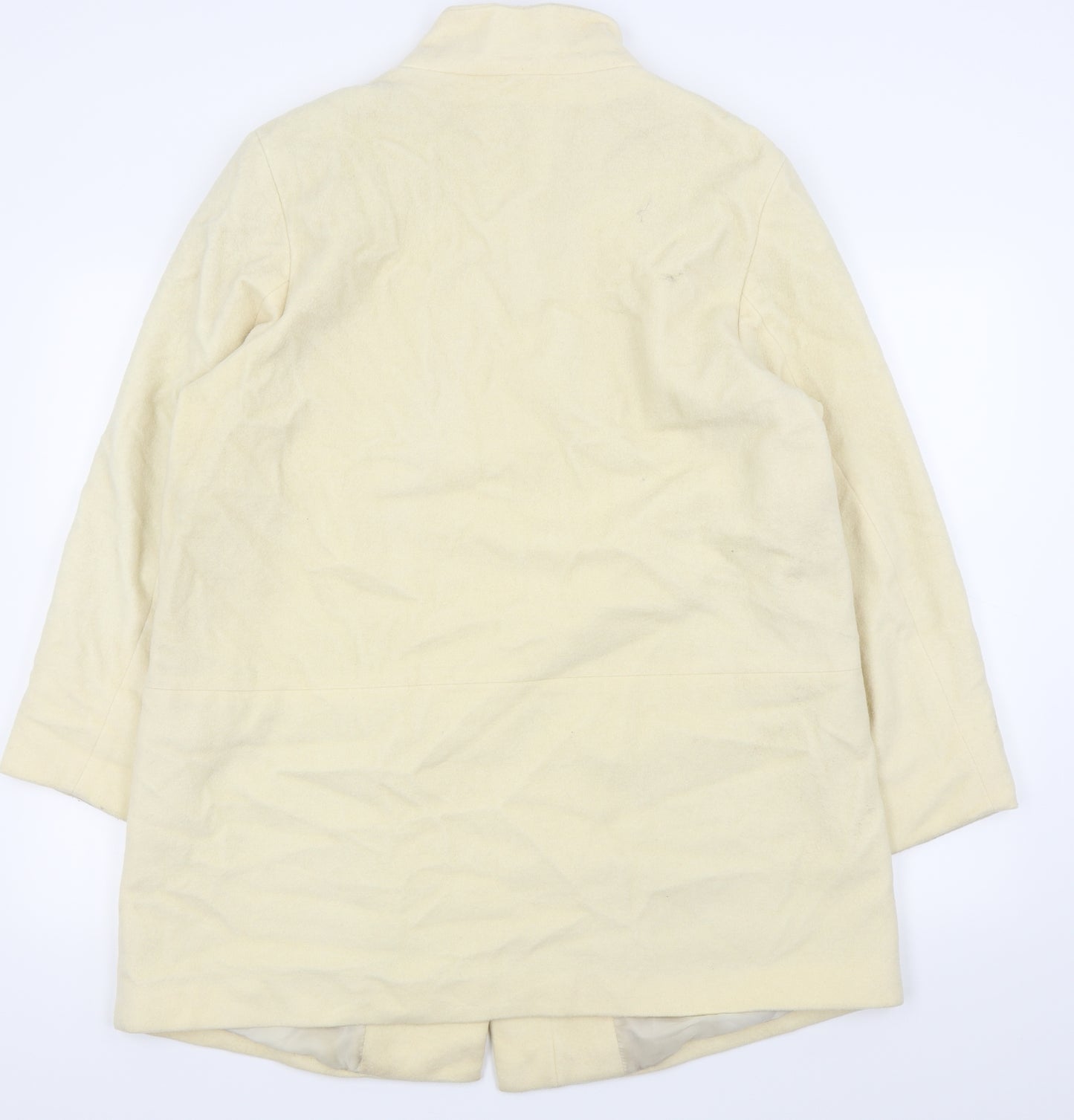 M&S Womens White   Overcoat Coat Size 14