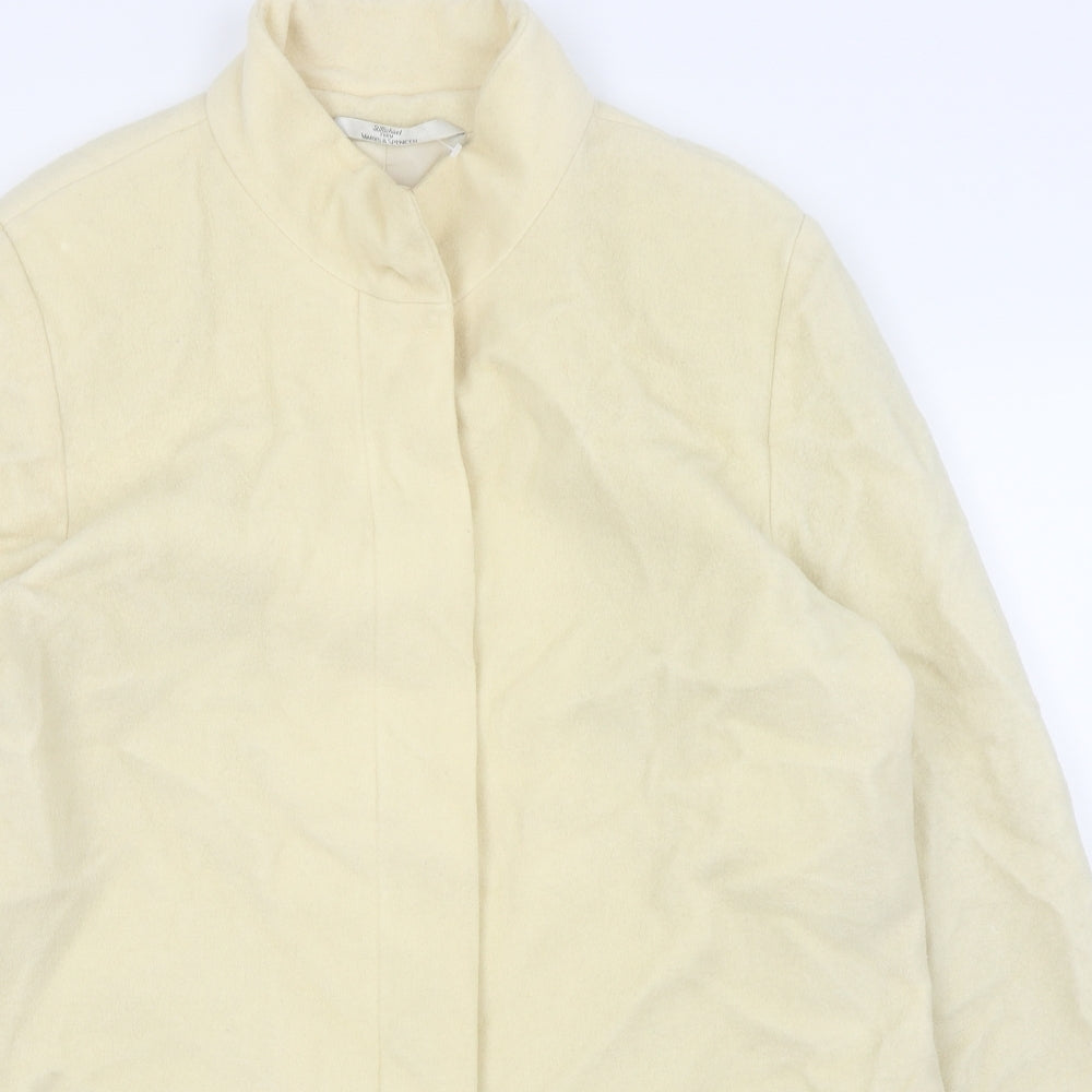 M&S Womens White   Overcoat Coat Size 14