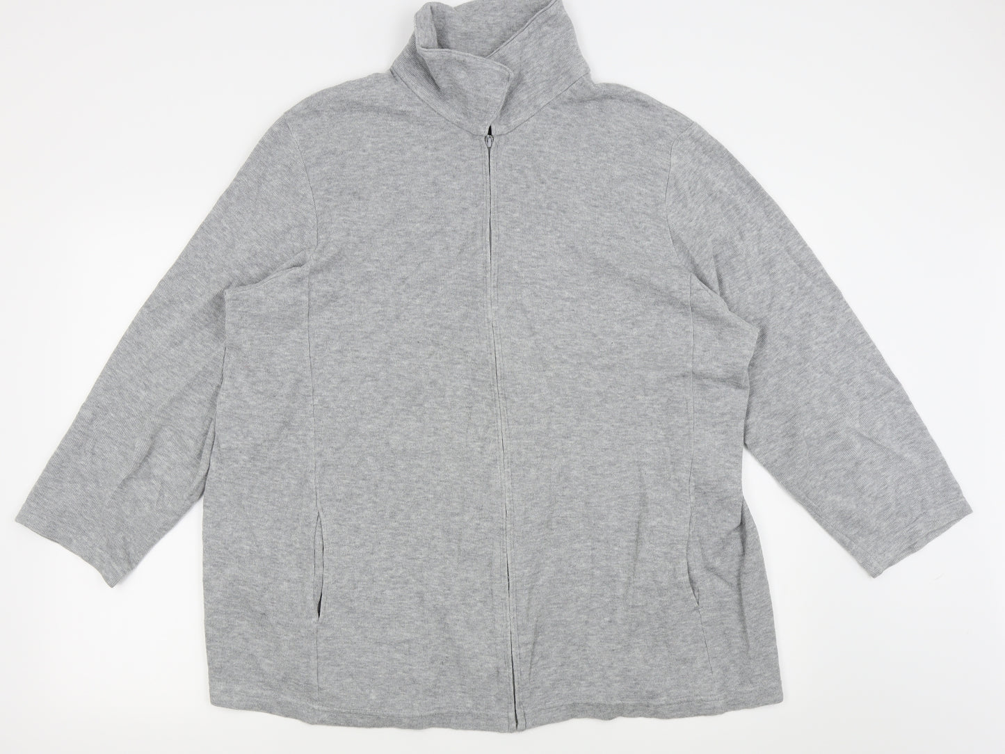 M&S Womens Grey   Full Zip Jumper Size 22