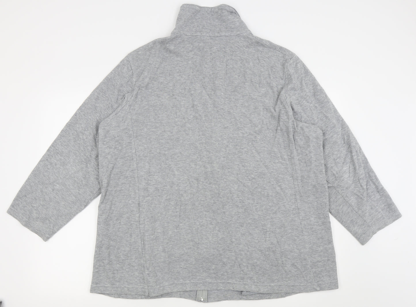 M&S Womens Grey   Full Zip Jumper Size 22