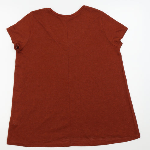 TU Womens Red Houndstooth  Basic T-Shirt Size 12