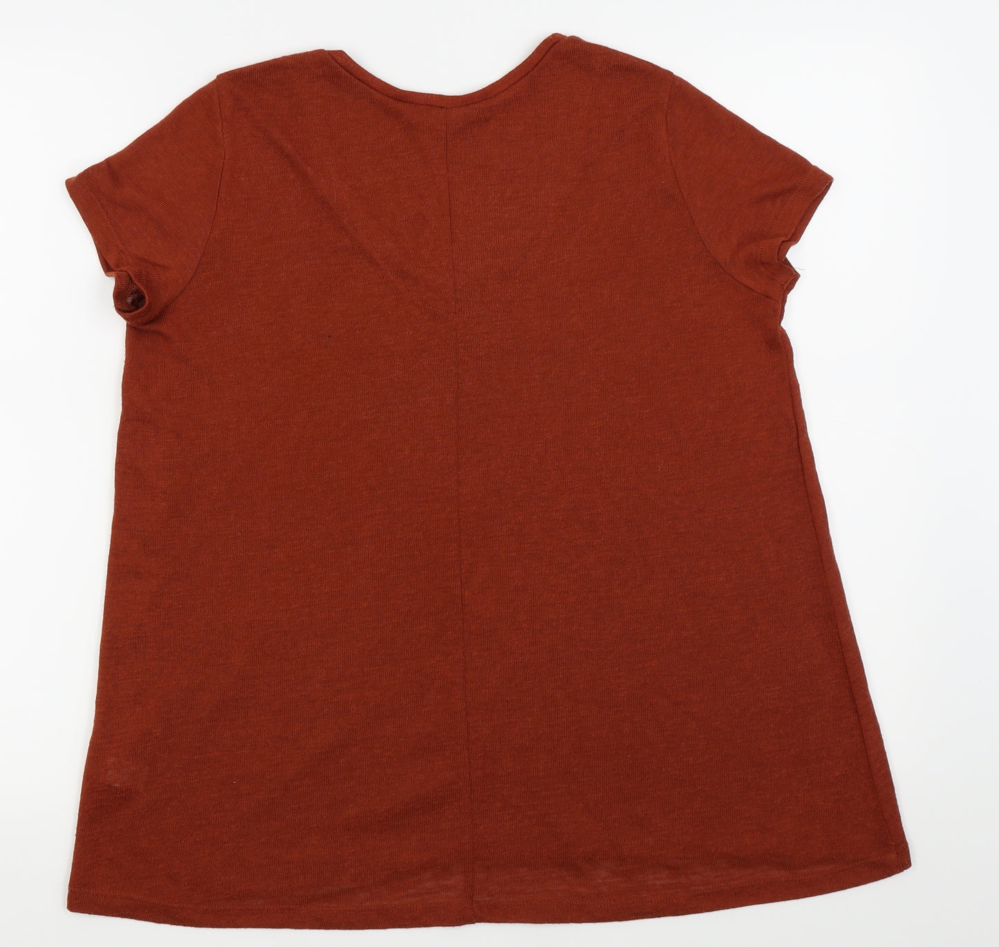 TU Womens Red Houndstooth  Basic T-Shirt Size 12