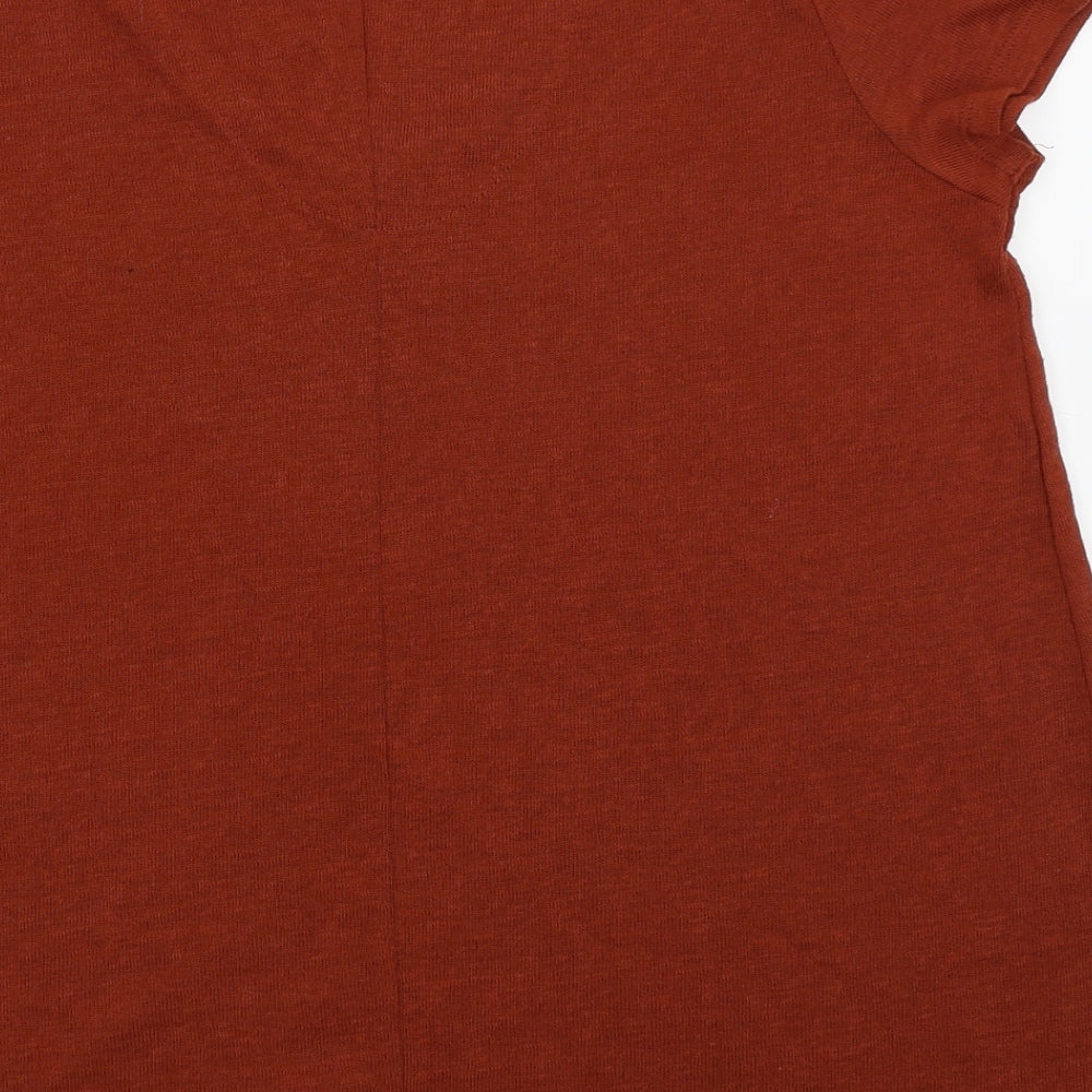 TU Womens Red Houndstooth  Basic T-Shirt Size 12