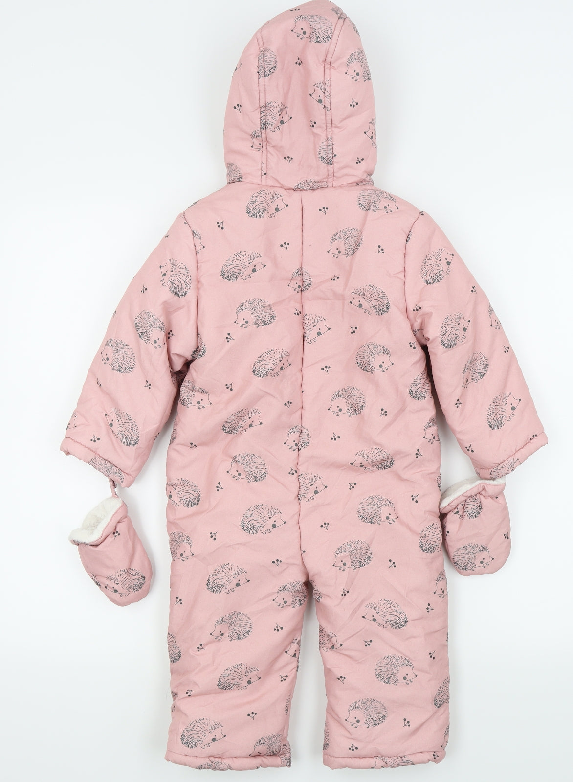 John Lewis Girls Pink Animal Print  Basic Coat Snowsuit Size 18-24 Months