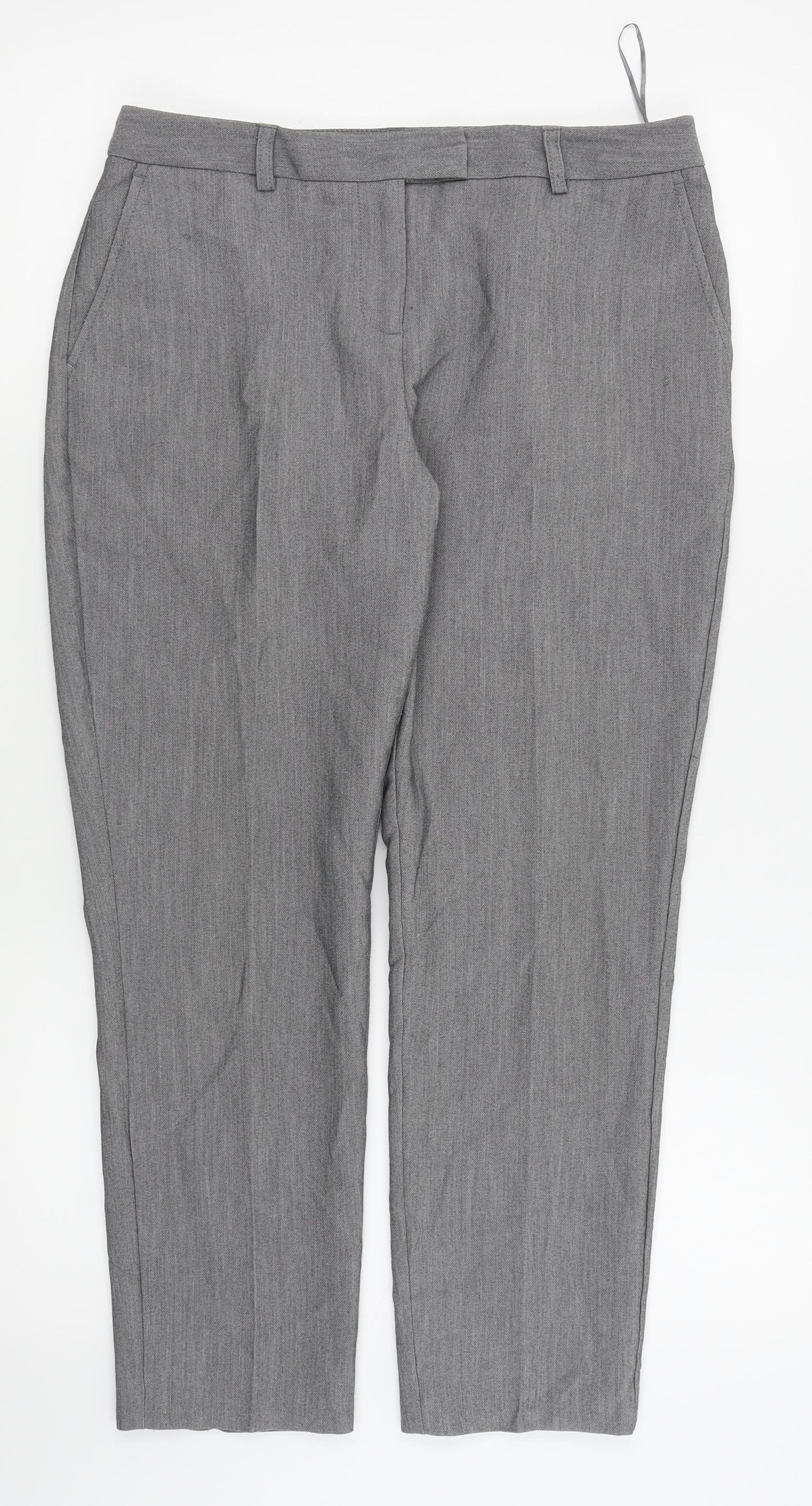 Papaya Womens Grey   Capri Trousers Size 10 L24 in