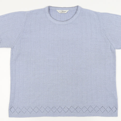j.frazer Womens Blue   Basic T-Shirt Size 14