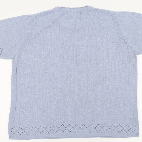 j.frazer Womens Blue   Basic T-Shirt Size 14
