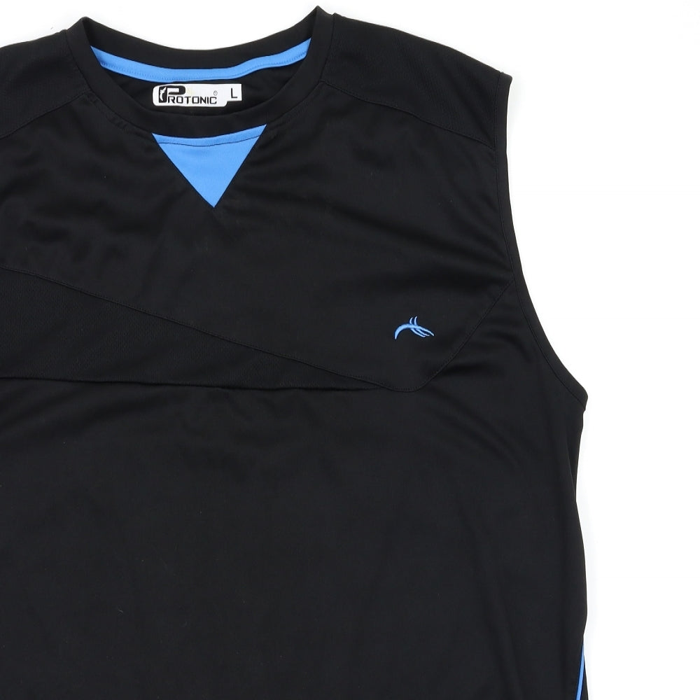 Protonic Mens Black Houndstooth  Basic Tank Size L