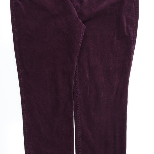 M&S  Womens Purple   Trousers  Size 16 L28 in