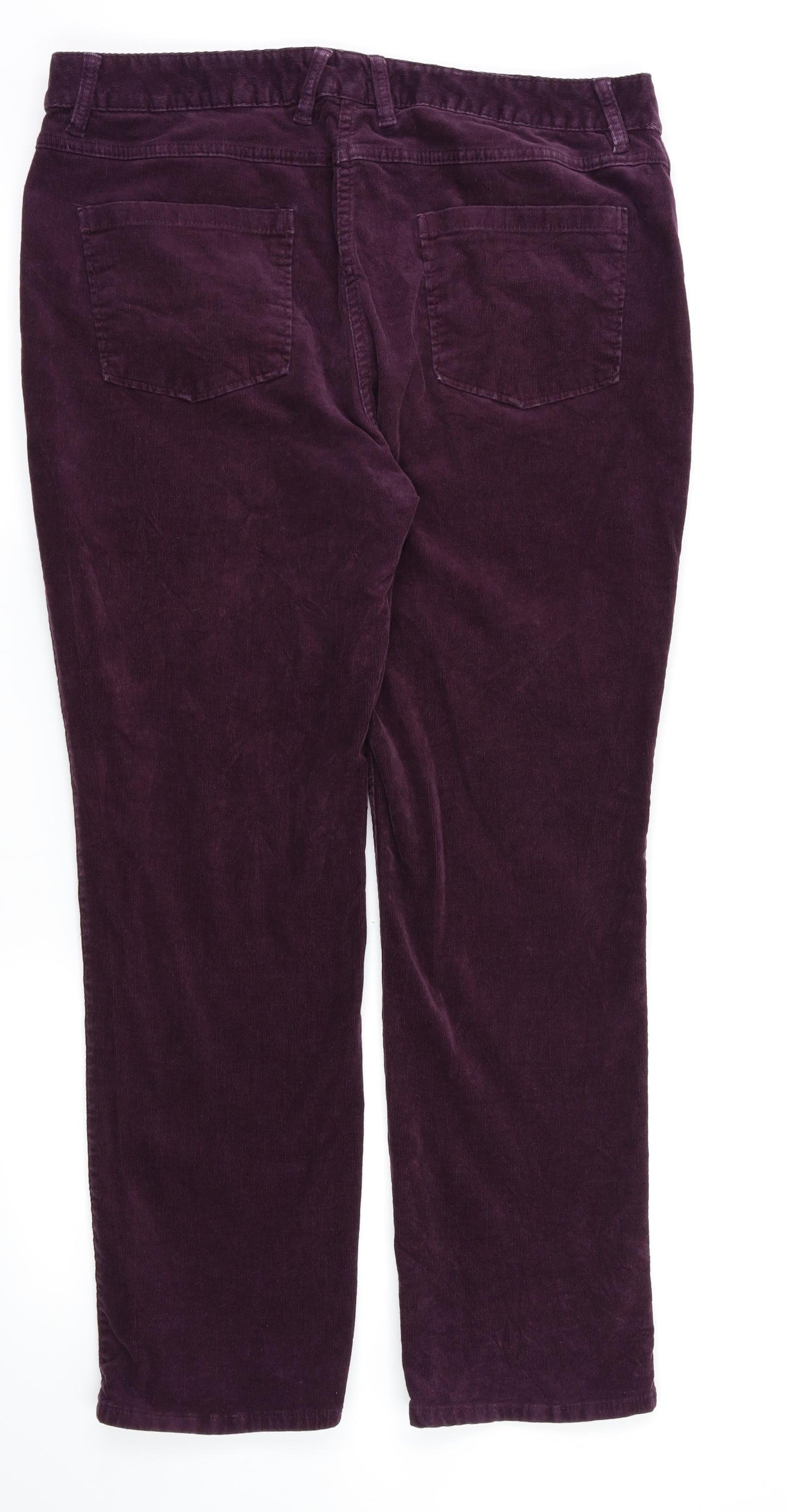 M&S  Womens Purple   Trousers  Size 16 L28 in
