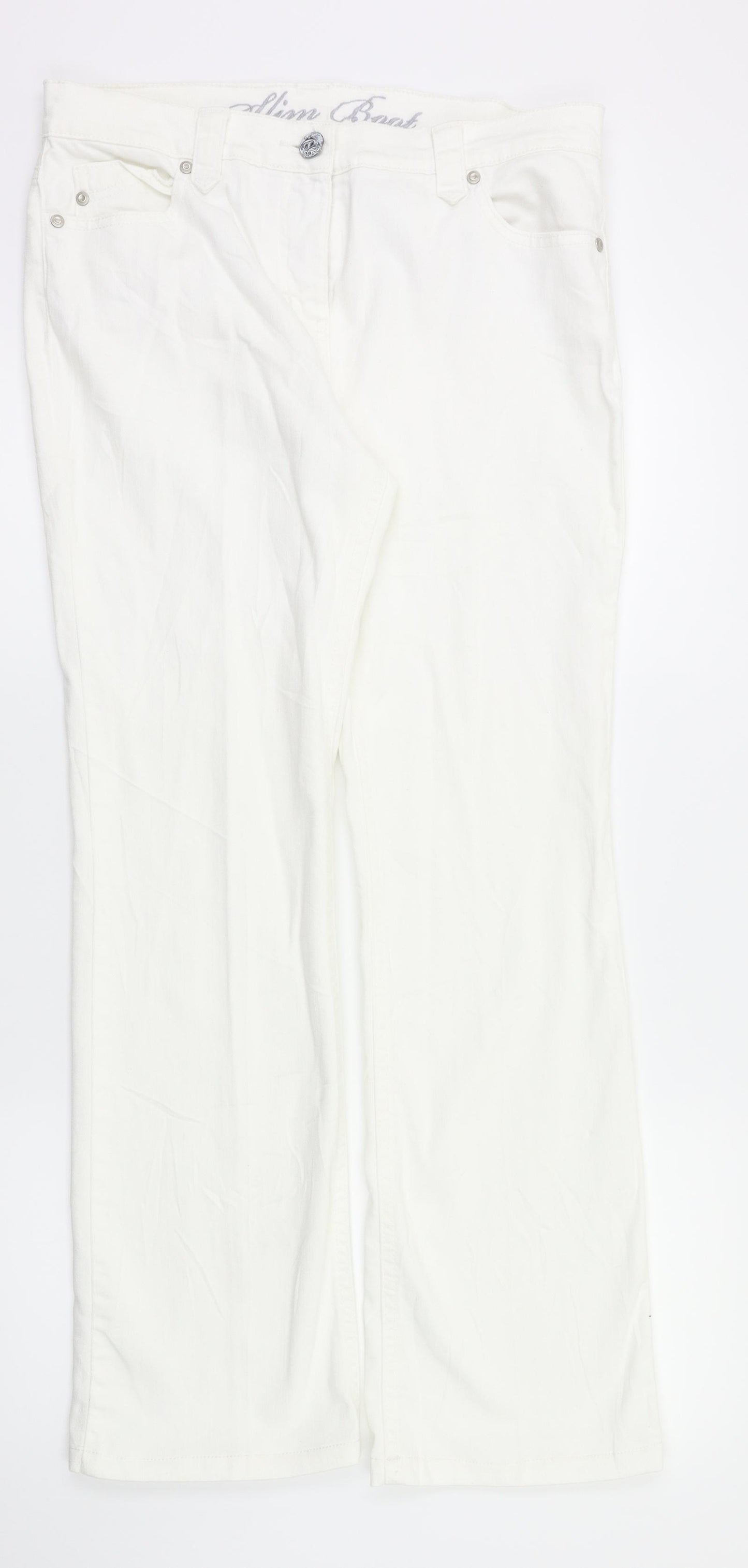 m&s Womens White   Skinny Jeans Size 12 L30 in
