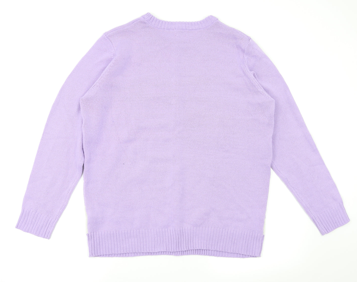 Avenue  Womens Purple Animal Print  Pullover Jumper Size L