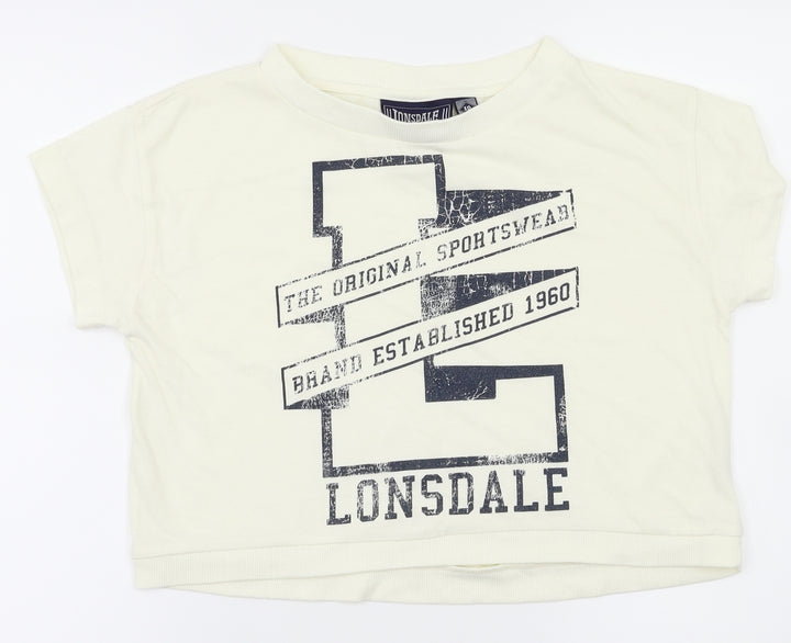 Lonsdale Womens Ivory Basic T-Shirt Size 10