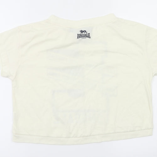 Lonsdale Womens Ivory   Basic T-Shirt Size 10