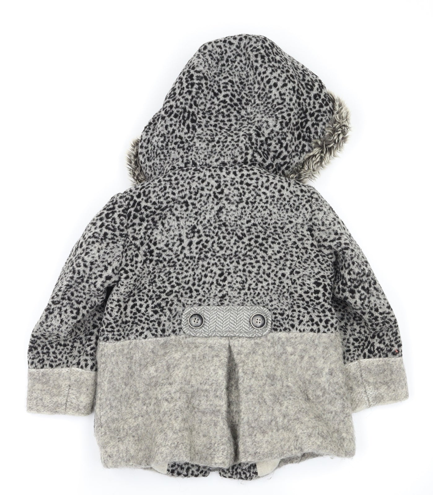 Next  Girls Grey Animal Print  Basic Coat Coat Size 2-3 Years