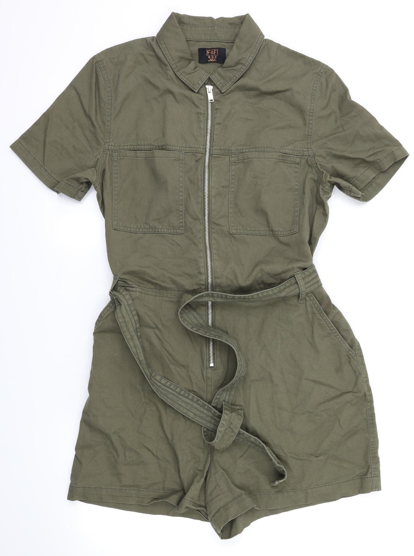 F&F Womens Green Ikat  Playsuit One-Piece Size 14