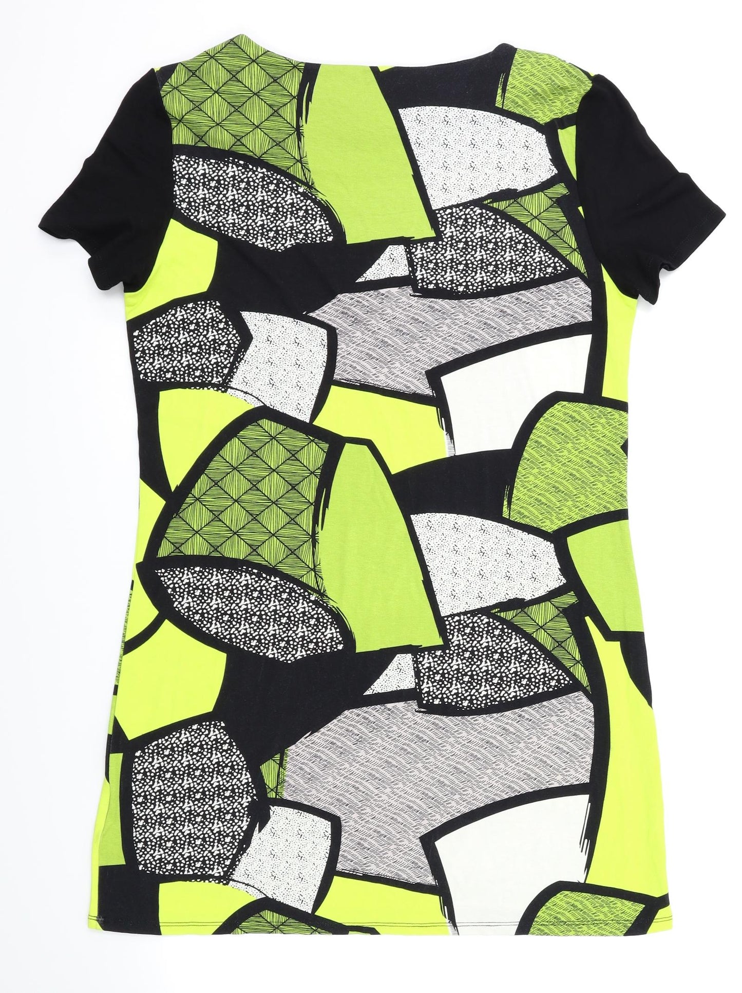micha Womens Yellow Argyle/Diamond  A-Line  Size M
