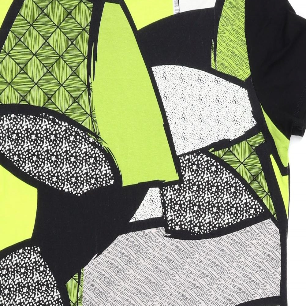 micha Womens Yellow Argyle/Diamond  A-Line  Size M