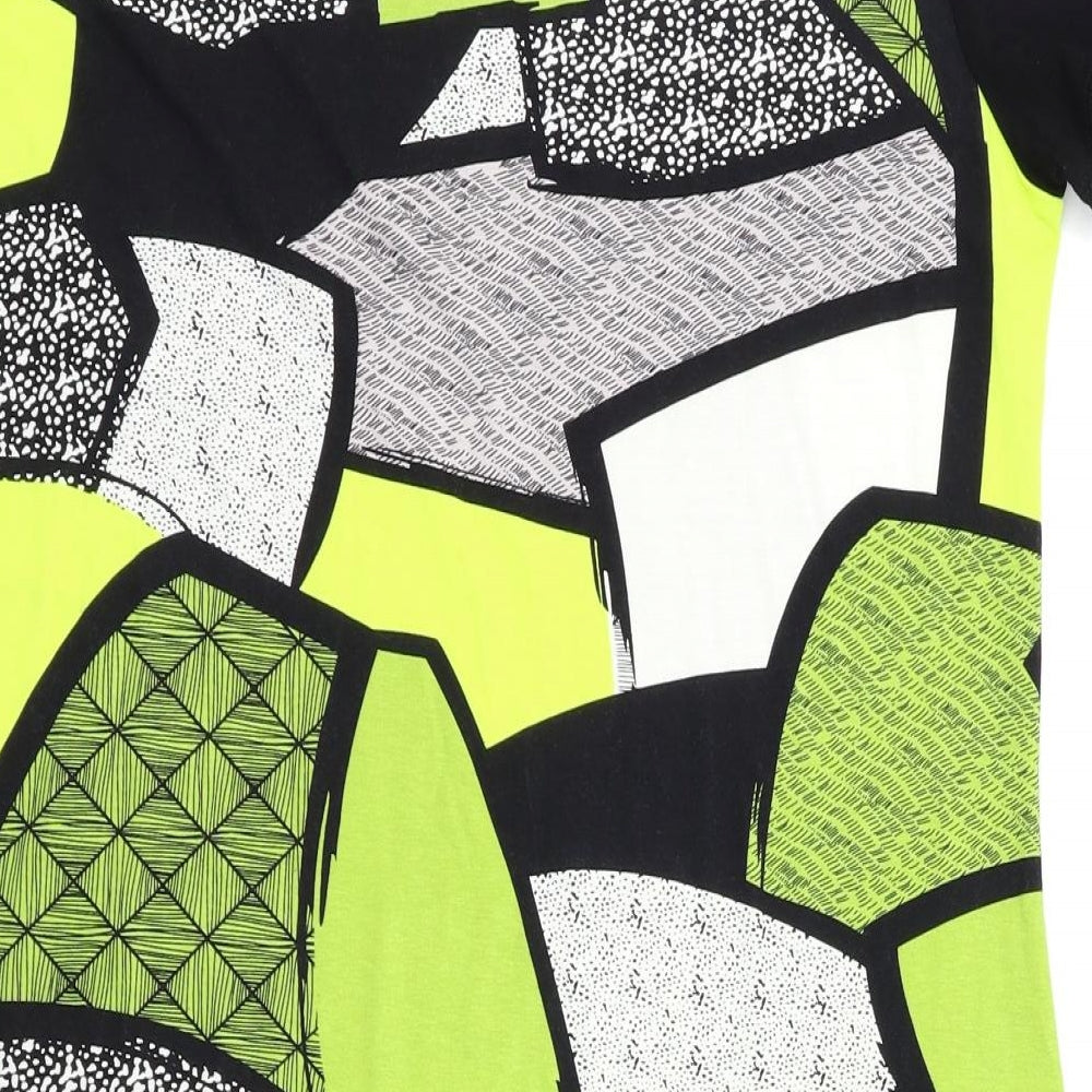 micha Womens Yellow Argyle/Diamond  A-Line  Size M