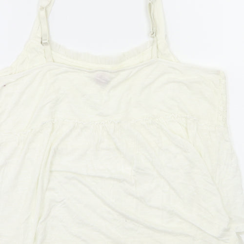 FLAMER Womens Ivory Floral  Basic T-Shirt Size 14