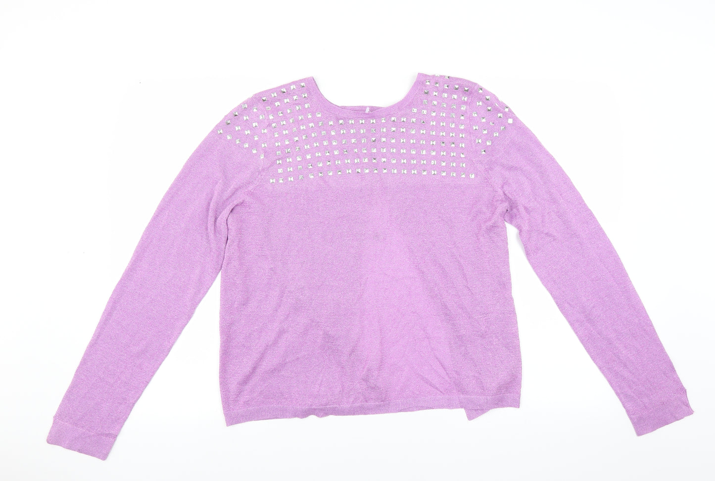 Be beau Womens Purple   Pullover Jumper Size 18  - open back