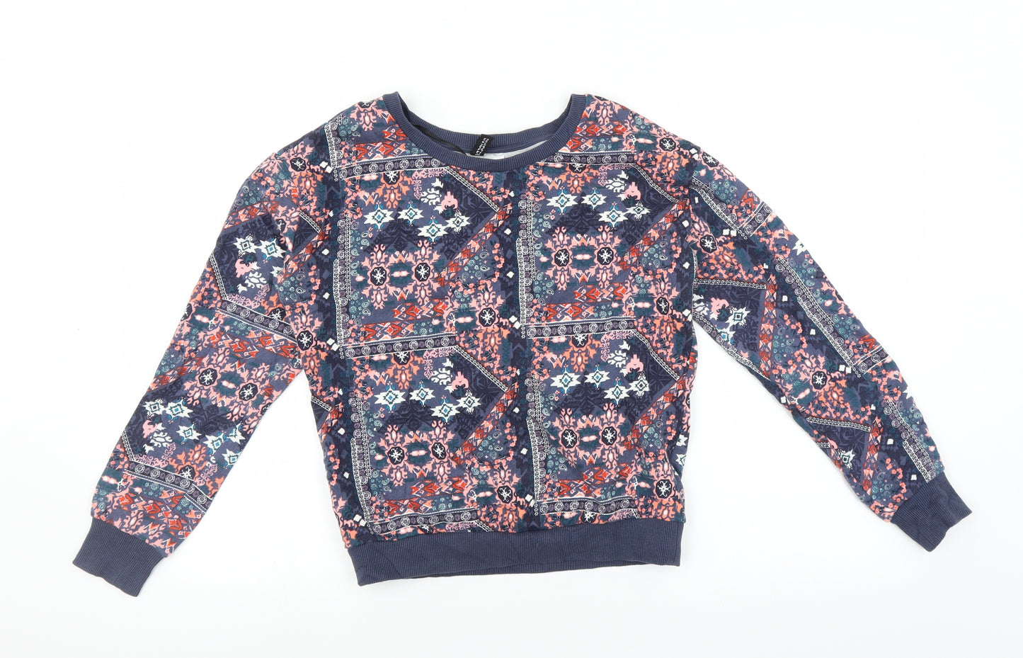 Divided by H&M Womens Blue Paisley  Pullover Sweatshirt Size XS