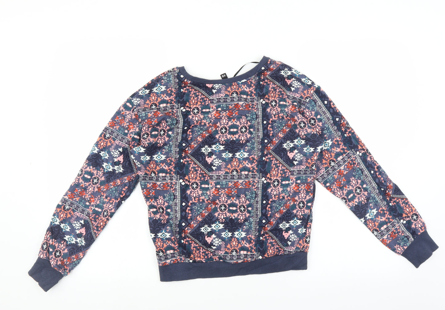 Divided by H&M Womens Blue Paisley  Pullover Sweatshirt Size XS